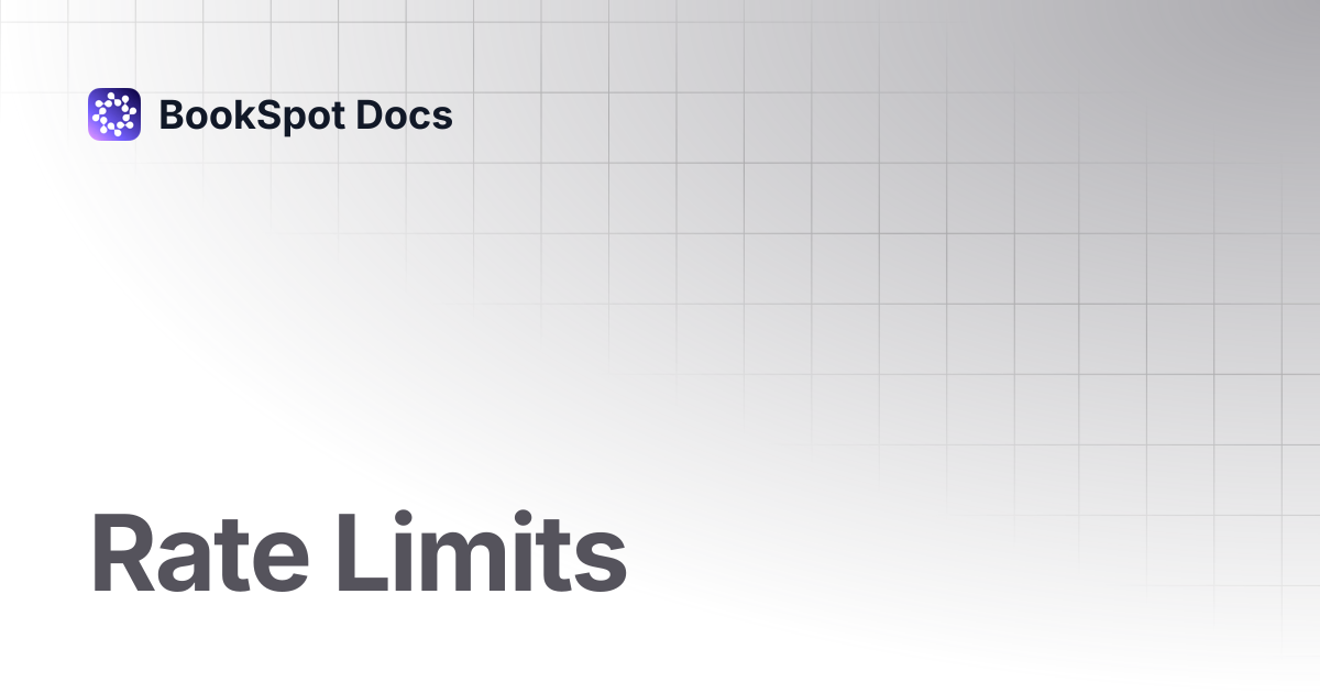 Rate Limits | BookSpot Docs